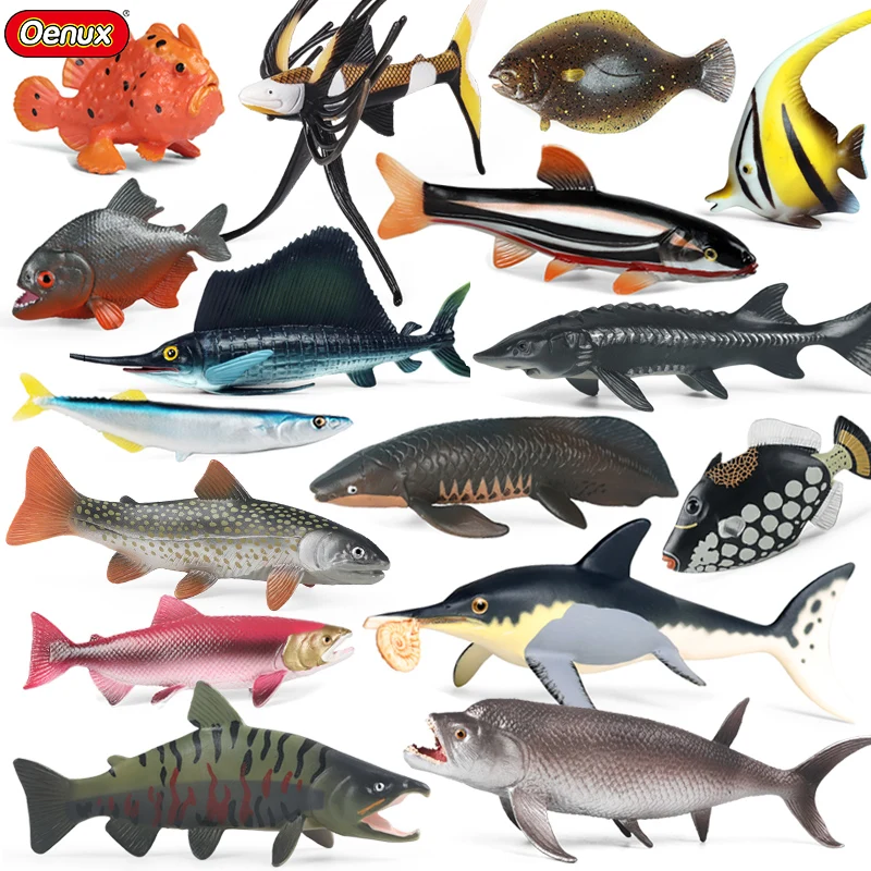 Oenux Sealife Animals Action Figures Ocean Fish Salmon Tuna Model Figurines Mini PVC School Project Kid Collection Education Toy Oenux Sealife Animals Action Figures Ocean Fish Salmon Tuna Model Figurines Mini PVC School Project Kid Collection Education Toy - Image 1