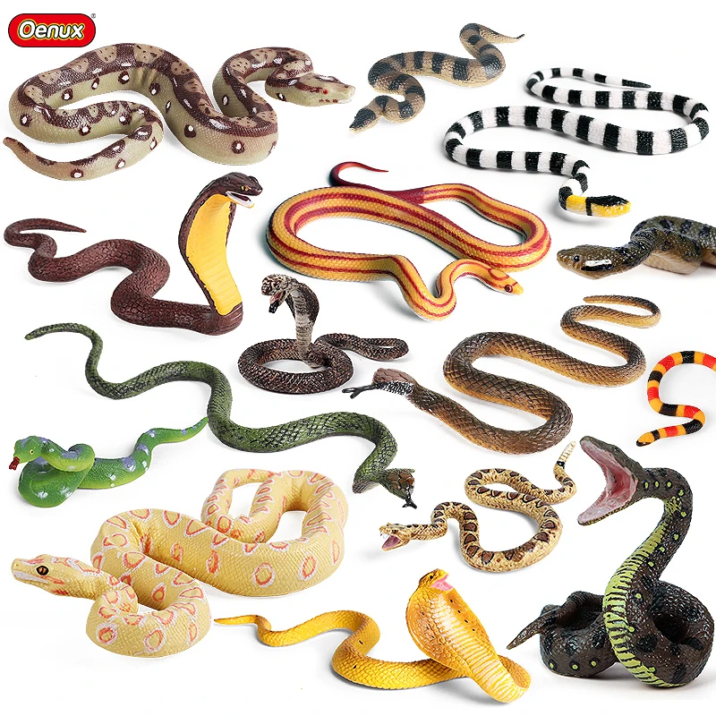 Oenux Simulation Forest Savage Snakes Animals Model Wild Cobra Rattlesnake Python Action Figures Party Favor Decor Kids Toy Gift Oenux Simulation Forest Savage Snakes Animals Model Wild Cobra Rattlesnake Python Action Figures Party Favor Decor Kids Toy Gift - Image 1
