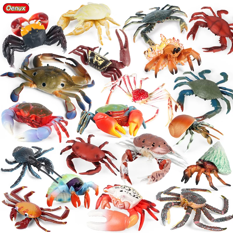 Oenux Simulation Ocean Sea Life Animals Model Lovely Crab Action Figures Toy Cake Toppers Collection Jouet Kids Education Gift Oenux Simulation Ocean Sea Life Animals Model Lovely Crab Action Figures Toy Cake Toppers Collection Jouet Kids Education Gift - Image 1