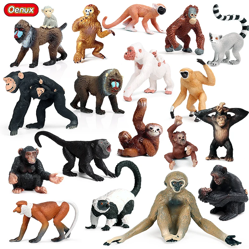 Oenux Simulation Wild Animal Chimpanzee Orangutan Gorilla Tree Sloth Monkey Model Action Figures Garden Miniature Decoration Toy Oenux Simulation Wild Animal Chimpanzee Orangutan Gorilla Tree Sloth Monkey Model Action Figures Garden Miniature Decoration Toy - Image 1