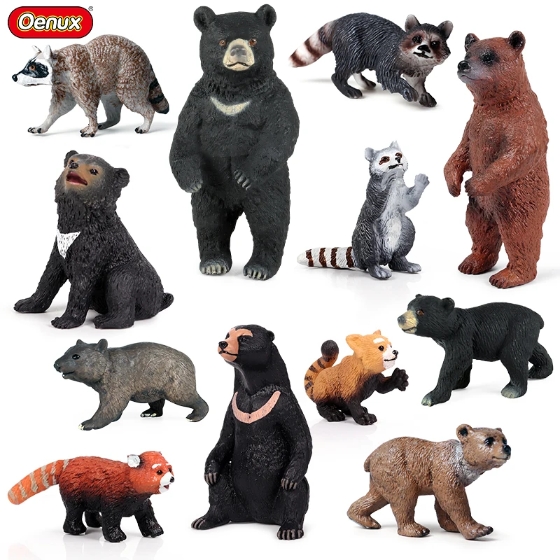 Oenux Simulation Wild Figurines Black Bear Wombat Raccoon Model Action Figures Forest Animals Toy Home Decoration Kids Education Oenux Simulation Wild Figurines Black Bear Wombat Raccoon Model Action Figures Forest Animals Toy Home Decoration Kids Education - Image 1