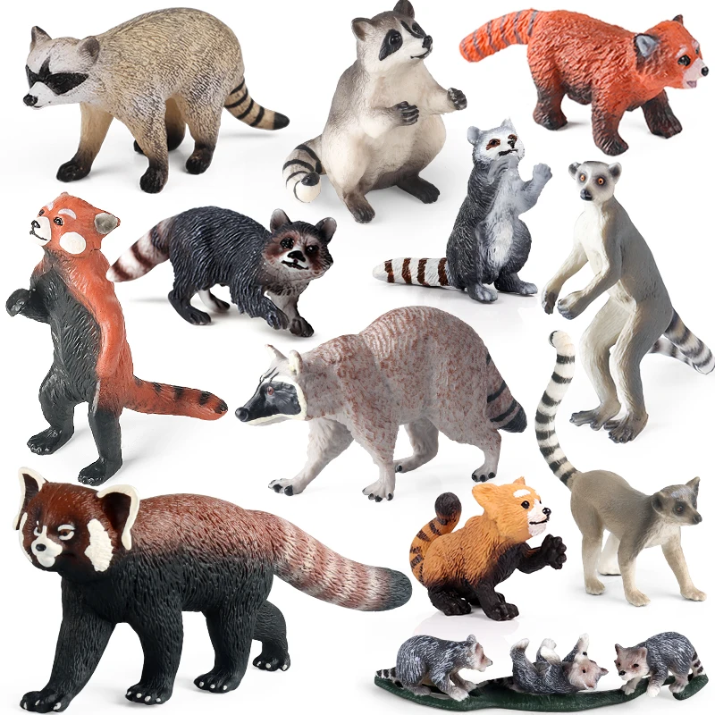 Oenux Simulation Wild Figurines Lesser Panda Raccoon Lemur Model Action Figures Forest Animals Home Education Kids Toy Gift Oenux Simulation Wild Figurines Lesser Panda Raccoon Lemur Model Action Figures Forest Animals Home Education Kids Toy Gift - Image 1