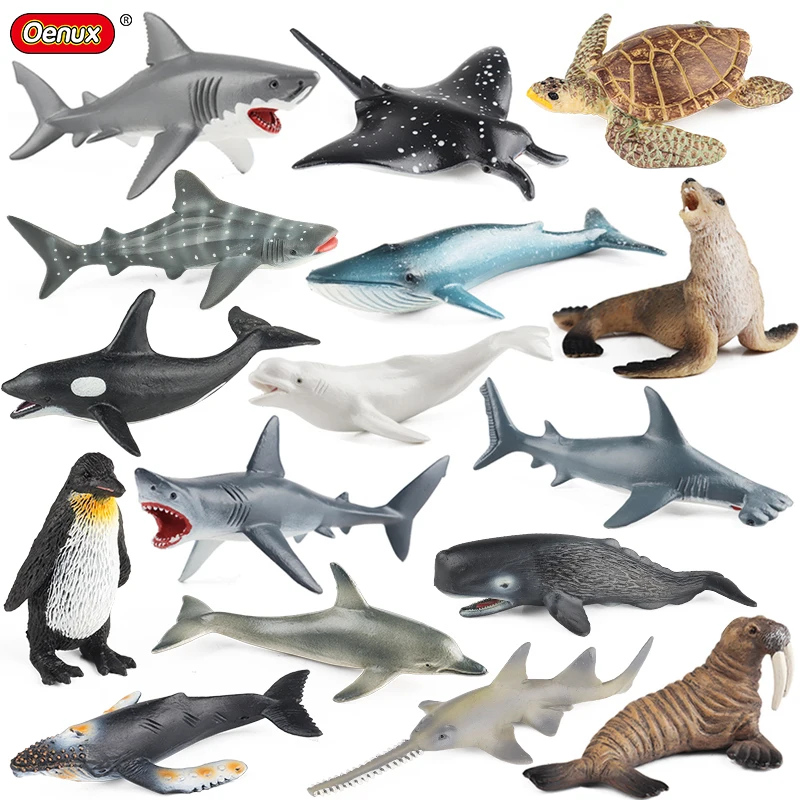 Oenux Small Sea Life Animals Dolphin Rays Whale Shark Model Sea Lion Walrus Ocean Marine Figurines Miniature Education Kids Toys Oenux Small Sea Life Animals Dolphin Rays Whale Shark Model Sea Lion Walrus Ocean Marine Figurines Miniature Education Kids Toys - Image 1