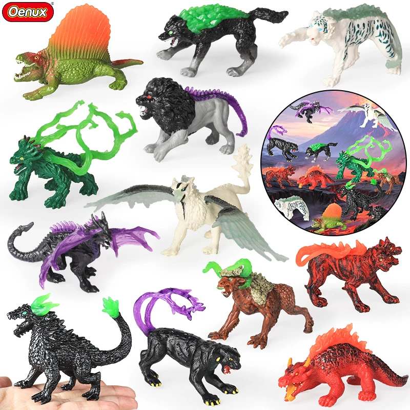 Oenux White Tiger Griffin Cerberus Lion Panther Tree Monster Fire Dragon Dinosaurs Model Action Figures Collection Kid Toy Oenux White Tiger Griffin Cerberus Lion Panther Tree Monster Fire Dragon Dinosaurs Model Action Figures Collection Kid Toy - Image 1