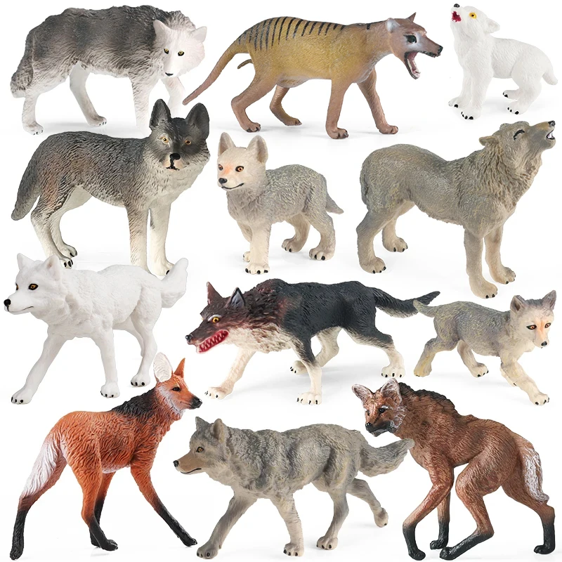 Oenux Wild Beast Animals Small Gray Wolf Maned Wolf Baby Wolves Simulation Model Action Figures Collection PVC Gift Kid Toy Gift Oenux Wild Beast Animals Small Gray Wolf Maned Wolf Baby Wolves Simulation Model Action Figures Collection PVC Gift Kid Toy Gift - Image 1