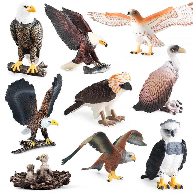Oenux Wild Bird Animals Forest Night Eagle Condor Figurines PVC Action Figure Garden Decoration Education Miniature Toy Kid Gift Oenux Wild Bird Animals Forest Night Eagle Condor Figurines PVC Action Figure Garden Decoration Education Miniature Toy Kid Gift - Image 1