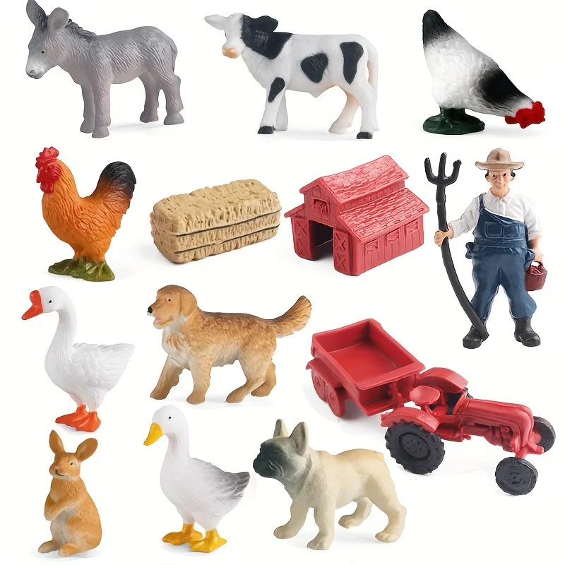 Oenux Zoo Farm Series Farmer Cow Hen Duck Model Action Figures Poultry Animals Set Figurine Miniature Educational Kids Toy Oenux Zoo Farm Series Farmer Cow Hen Duck Model Action Figures Poultry Animals Set Figurine Miniature Educational Kids Toy - Image 1