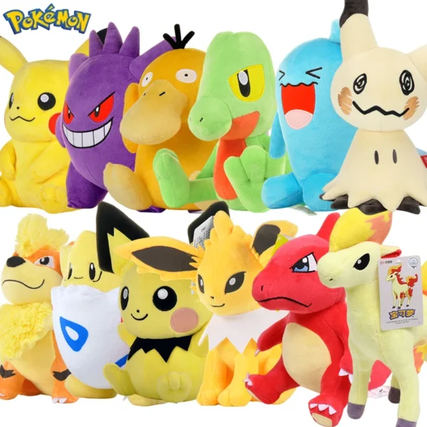 POKEMON Original Plush Toy Gengar Mimikyu Pikachu Charizard Genuine Kawaii Plush Doll Soft Cute Cartoon Piplup Toy for Kids Gift - Image 1