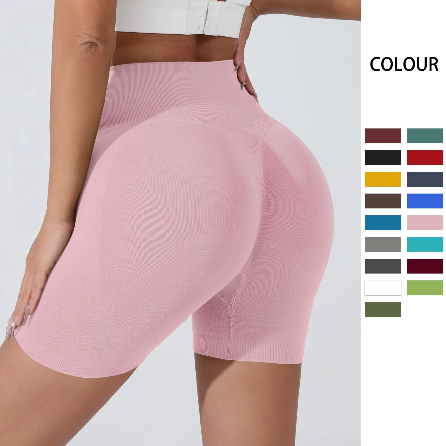 Peach Hip Lifting Sports Shorts Women High Waist Belly Slimming Running Training Quick-drying Trousers Tight Three-point Shorts Peach Hip Lifting Sports Shorts Women High Waist Belly Slimming Running Training Quick-drying Trousers Tight Three-point Shorts - Image 1