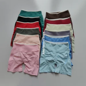 Peach Hip Lifting Sports Shorts Women High Waist Yoga Shorts Tight-fitting Slimming Running Quick-Dry Three Point Short Pants