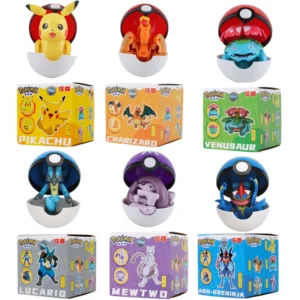 Pokemon Figure Pokeball Box Original Pikachu Deformation Toy Anime Figure Charizard Pocket Monster Model Children Birthday Gift
