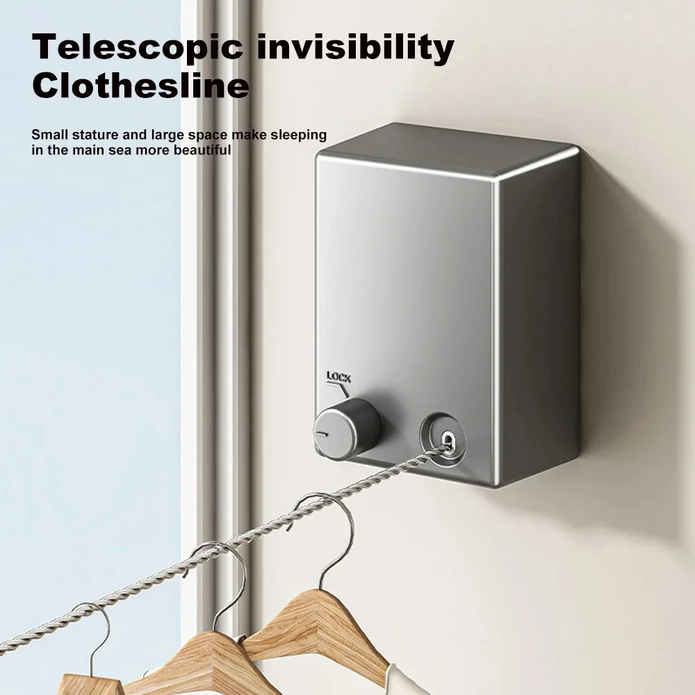 Retractable Clothesline Stainless Seel Pull-Out Clothes-Drying Machine Rope Space-Saving Clothes Drying Rack For Household Retractable Clothesline Stainless Seel Pull-Out Clothes-Drying Machine Rope Space-Saving Clothes Drying Rack For Household - Image 1