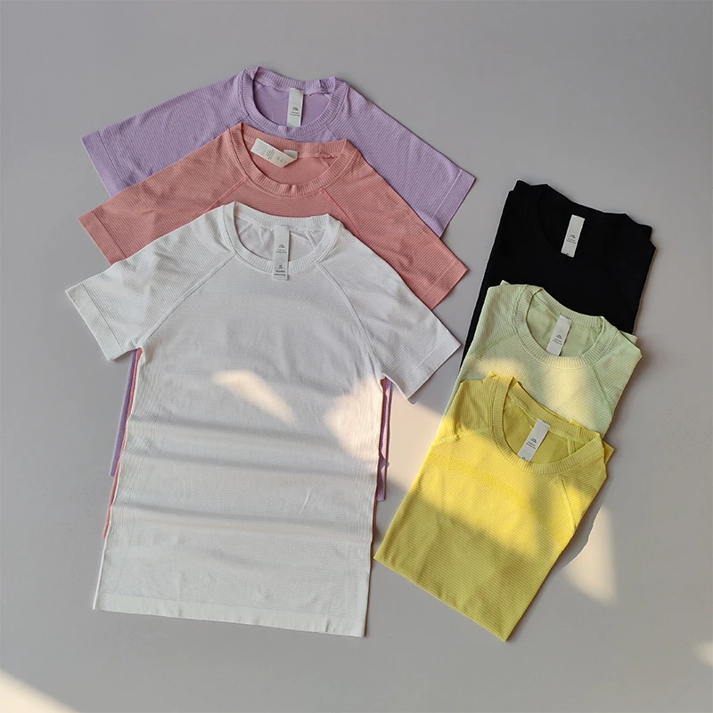 Round Neck Sports Short-sleeved Women's 2025 Spring and Summer New Yoga Suit Running Training Top Tight Slim Fitness T-shirt Round Neck Sports Short-sleeved Women's 2025 Spring and Summer New Yoga Suit Running Training Top Tight Slim Fitness T-shirt - Image 1