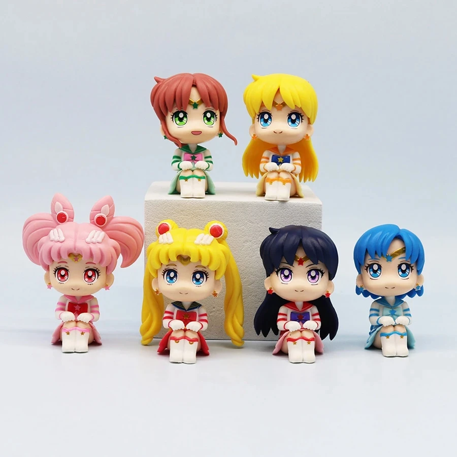 Sailor Moon Anime Figure Q Version Kawaii Sailor Mars Jupiter Mercury Venus Action Figure PVC Collection Model Doll Toy for Kids Sailor Moon Anime Figure Q Version Kawaii Sailor Mars Jupiter Mercury Venus Action Figure PVC Collection Model Doll Toy for Kids - Image 1