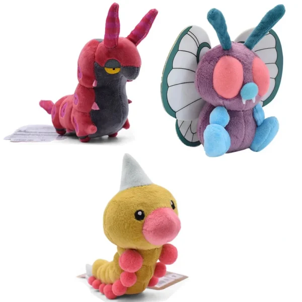 Scolipede Butterfree Weedle Plush Toys Stuffed Collection Doll, Birthday Gift for Children Collectible Cartoons for Boys Girls - Image 1
