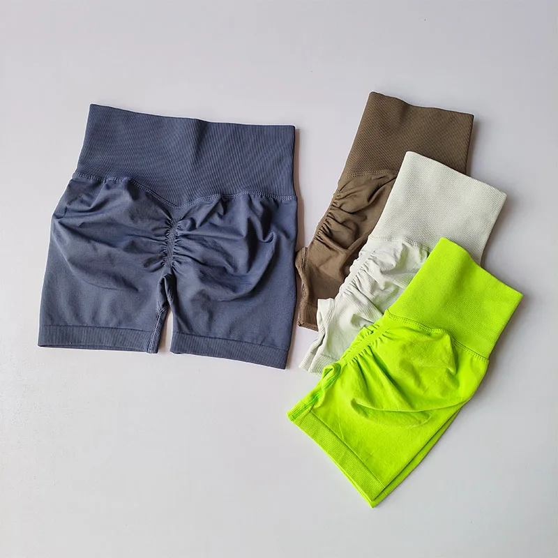 Seamless Hip Lifting Sports Shorts High Waist and Waist Tightening Slimming Running Hip Speed Drying Three Point Tight Pants Peach Hip Lifting Sports Shorts Women High Waist and Waist Tightening Slimming Running Hip Speed Drying Three Point Tight Pants - Image 1