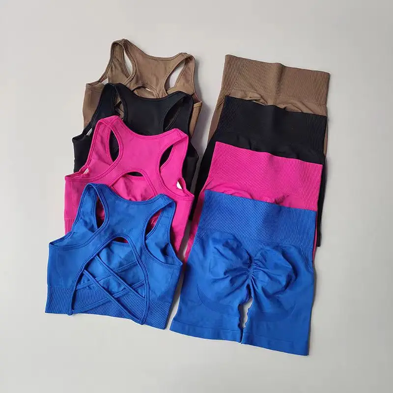 Seamless Yoga Set for Women, Sexy Sport Bra, High Waist Sports Shorts Suit , Gym Clothing, Fitness Bra Set, 2 PCS Shorts Suit Seamless Yoga Set for Women, Sexy Sport Bra, High Waist Sports Shorts Suit , Gym Clothing, Fitness Bra Set, 2 PCS Shorts Suit - Image 1
