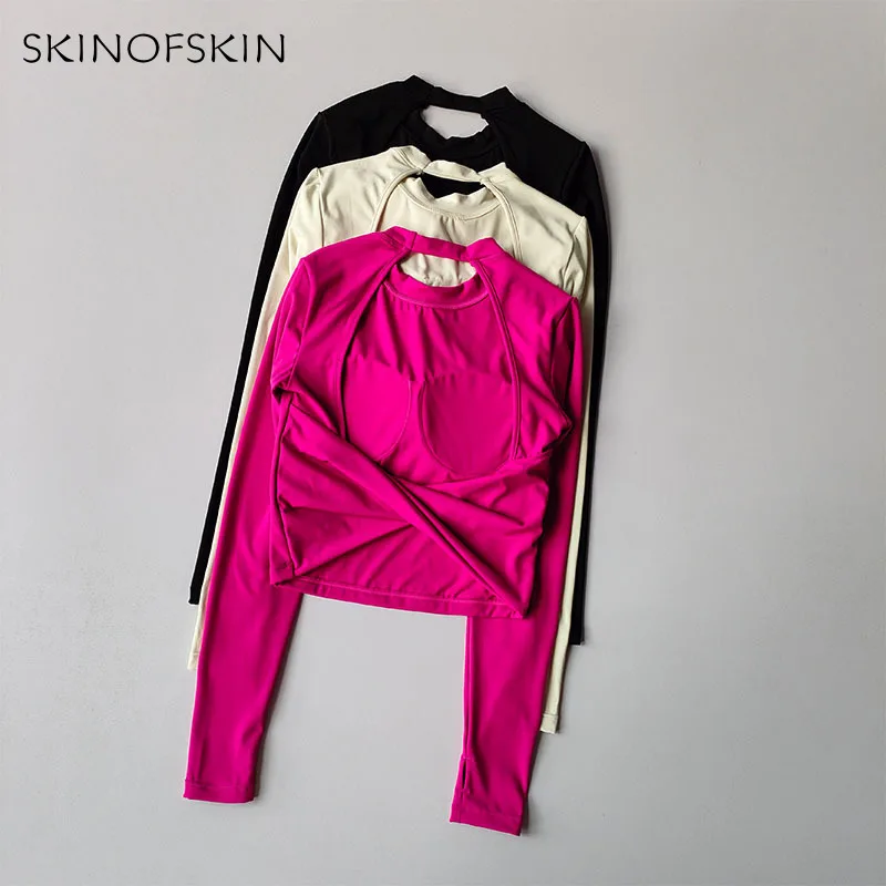 Sexy Back Sports Top for Women Autumn and Winter New Style Big Backless Yoga Suit Spicy Girl Long Sleeved Fitness T-shirt Sexy Back Sports Top for Women Autumn and Winter New Style Big Backless Yoga Suit Spicy Girl Long Sleeved Fitness T-shirt - Image 1