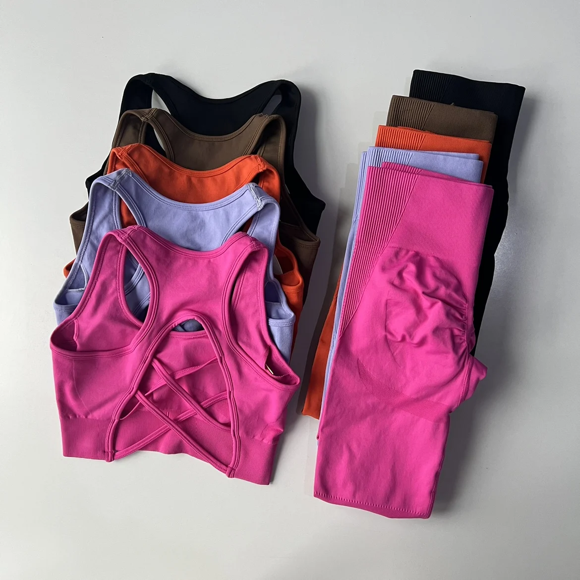 Shockproof Sports Bras Leggings Professional Fitness Beauty Back Bra Quick-drying Running High Waist Yoga Suit Two-piece Set Shockproof Sports Bras Leggings Professional Fitness Beauty Back Bra Quick-drying Running High Waist Yoga Suit Two-piece Set - Image 1