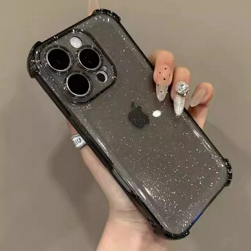 Soft Transparent Phone Case For iPhone 11 12 13 14 15 16 Pro Max Plus 16E Xs Max XR Glitter Silicone Shockproof Bumper Cover Soft Transparent Phone Case For iPhone 11 12 13 14 15 16 Pro Max Plus 16E Xs Max XR Glitter Silicone Shockproof Bumper Cover - Image 1