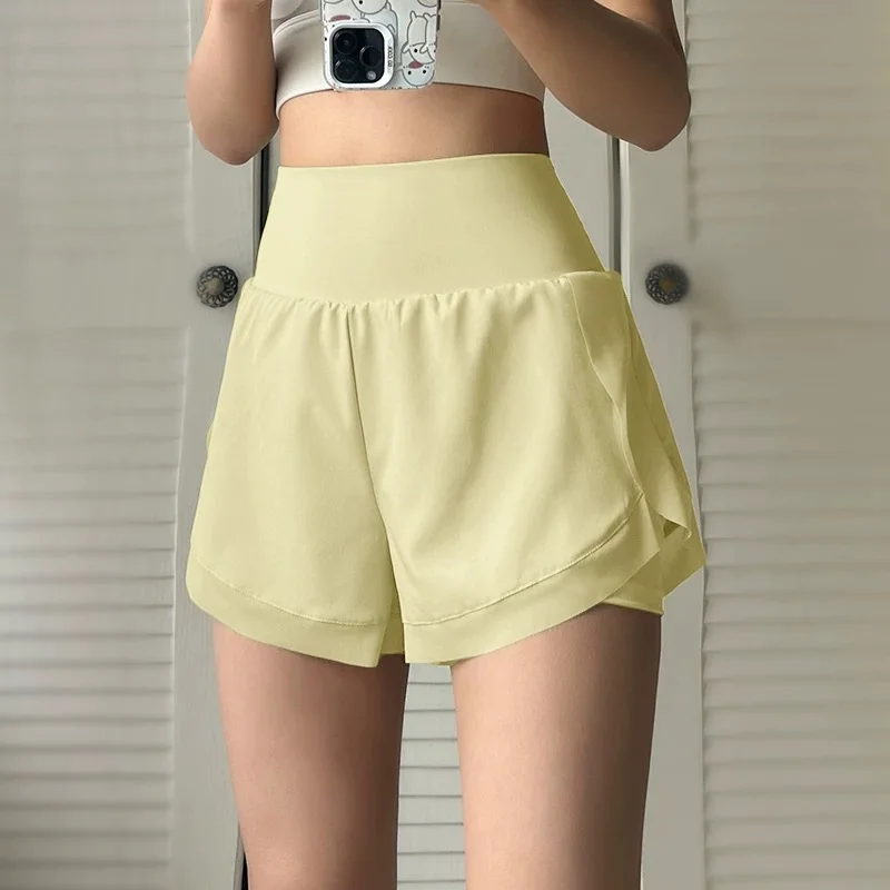 Sports Shorts for Women Fitness Running Yoga Summer Anti-exposure Fake Two-piece Breathable Loose Training Three-point Pants Sports Shorts for Women Fitness Running Yoga Summer Anti-exposure Fake Two-piece Breathable Loose Training Three-point Pants - Image 1