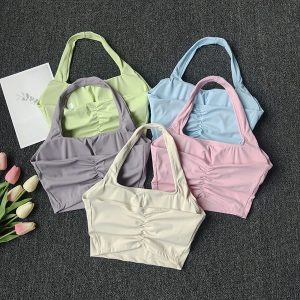 Sports Vest for Women Wearing Chest Pad Shockproof Fitness Bra with Neck Halter Fast Drying Beautiful Back Yoga Underwear Summer Sports Vest for Women Wearing Chest Pad Shockproof Fitness Bra with Neck Halter Fast Drying Beautiful Back Yoga Underwear Summer - Image 1