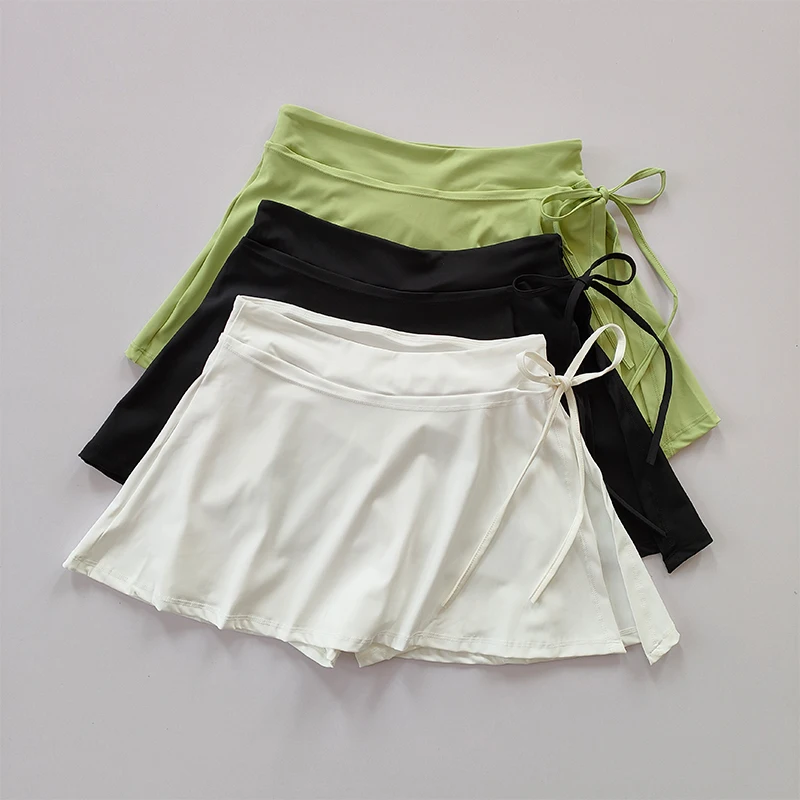 Sports Yoga Skirt Badminton Tennis Skirt Pants Half-body Quick Drying Pocket Skirt Side Split Strap Skirt Pants For Outwear Sports Yoga Skirt Badminton Tennis Skirt Pants Half-body Quick Drying Pocket Skirt Side Split Strap Skirt Pants For Outwear - Image 1