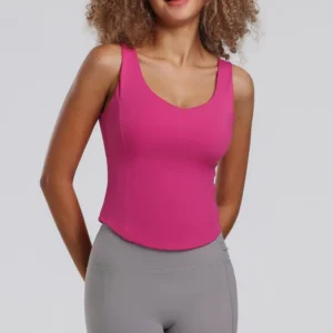 Summer Women's Sleeveless Sports Vest Ruched Slim-fit Quick-Dry Sports Bra Yoga Top Fitness Vest Running Shirt Tank Top