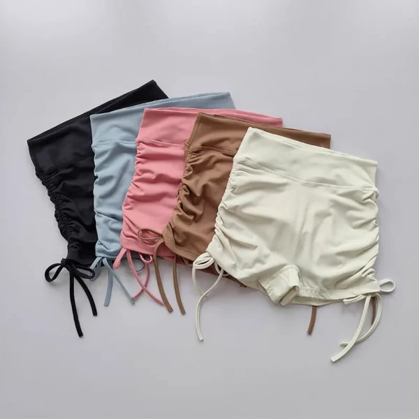 Summer Yoga Shorts Women Fitness Shorts Breathable Sports Edge Drawstring High Waist Running Cycling Shorts Workout Gym Shorts - Image 1