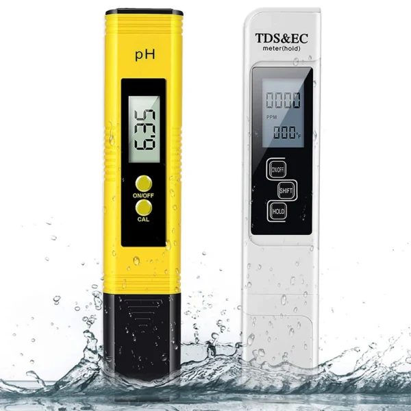 TDS Meter Digital Water Tester High Accuracy Digital 0-14 PH Meter Tester 0-9990ppm TDS&EC LCD Water Purity PPM Aquarium Filter - Image 1