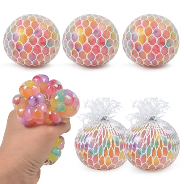 The Rainbow Bead Pressure Reducing Ball Squishy Fidget Toys Funny Stress Reliever Reduce Pressure Prop for Childrens and Adults The Rainbow Bead Pressure Reducing Ball Squishy Fidget Toys Funny Stress Reliever Reduce Pressure Prop for Childrens and Adults - Image 1