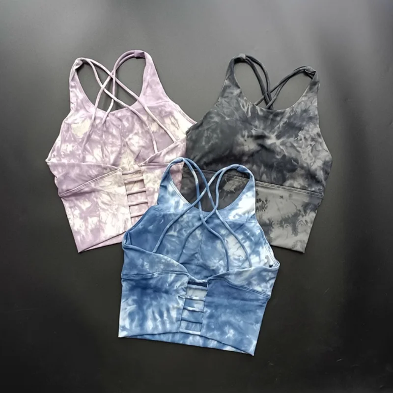 Tie-dye Sports Underwear for Women Shock-proof Shock-absorbing Running Beauty Back Vest Gathering Bra Bra Fitness Suit Yoga Suit Tie-dye Sports Underwear for Women Shock-proof Shock-absorbing Running Beauty Back Vest Gathering Bra Bra Fitness Suit Yoga Suit - Image 1