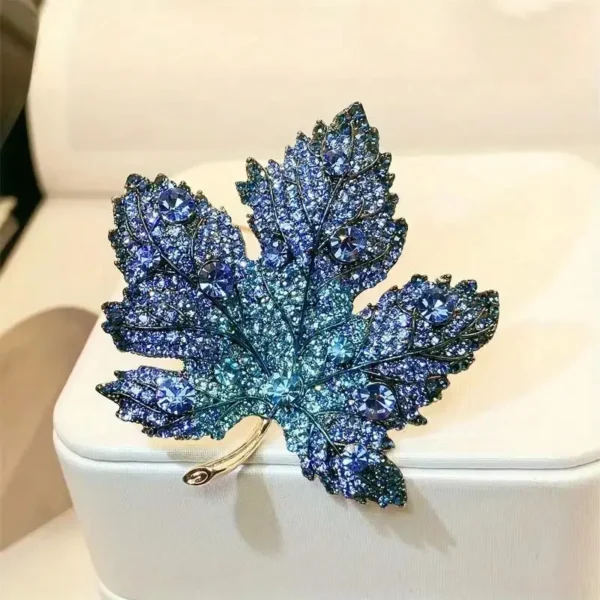 Trendy Red Maple Leaf Metal Brooches For Women Men Crystal Plant Brooch Party Birthday Winter Jewelry Trendy Red Maple Leaf Metal Brooches For Women Men Crystal Plant Brooch Party Birthday Winter Jewelry - Image 1