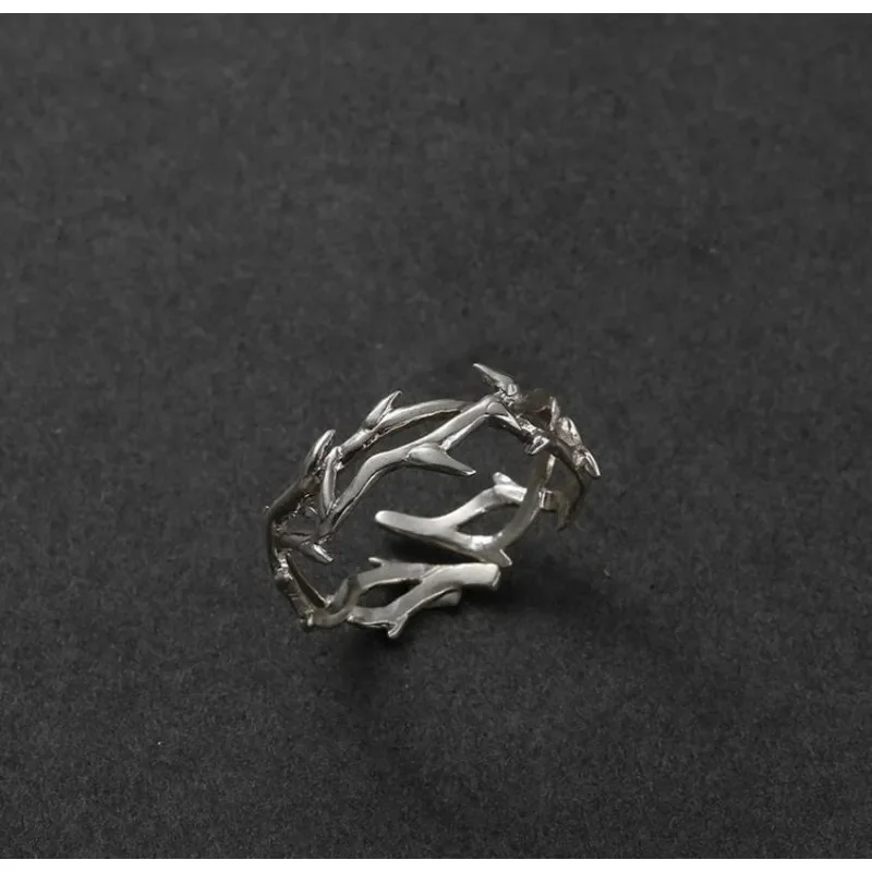 Vintage Ins Style Adherence Men's and Women's Rings with Branches, Thorns, Couples' Ring Gifts, Fashion and Personality Y2k Vintage Ins Style Adherence Men's and Women's Rings with Branches, Thorns, Couples' Ring Gifts, Fashion and Personality Y2k - Image 1