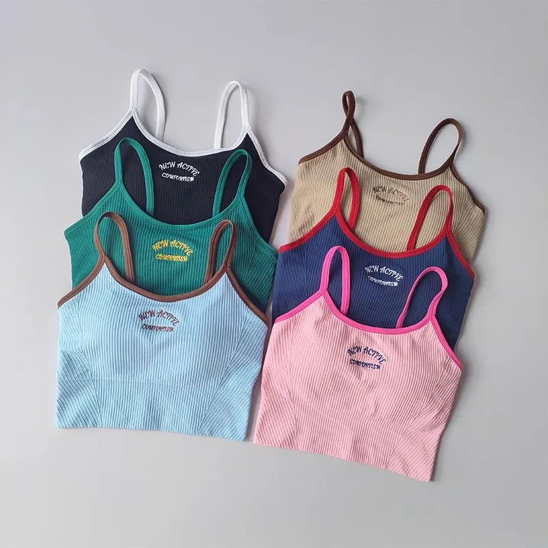 Women Breathable Sports Bra Fitness Tops Gym Crop Top Brassiere Push Up Camisole Sport Bras Gym Workout Top Letter Yoga Bra Women Breathable Sports Bra Fitness Tops Gym Crop Top Brassiere Push Up Camisole Sport Bras Gym Workout Top Letter Yoga Bra - Image 1
