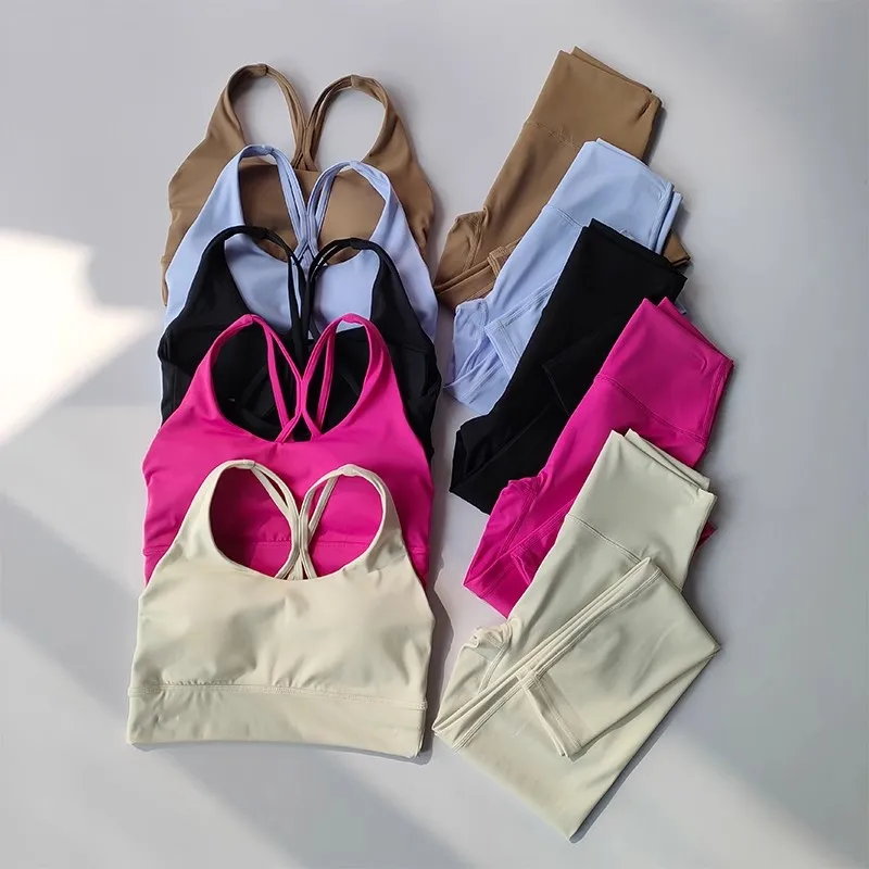 Women Breathable Yoga Set 2pcs Sport Suit Gym wear Workout Clothes Gym Crop Top High Waist Legging Fitness Bra Set Sports Suits Women Breathable Yoga Set 2pcs Sport Suit Gym wear Workout Clothes Gym Crop Top High Waist Legging Fitness Bra Set Sports Suits - Image 1