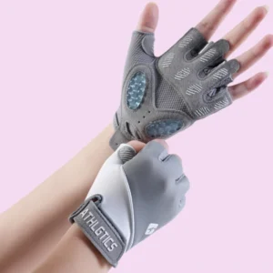 Women Half Finger Cycling Gloves Anti-Slip Shock Absorbent Breathable Fitness Bicycle Gloves for Sports Gym Training Bike Riding
