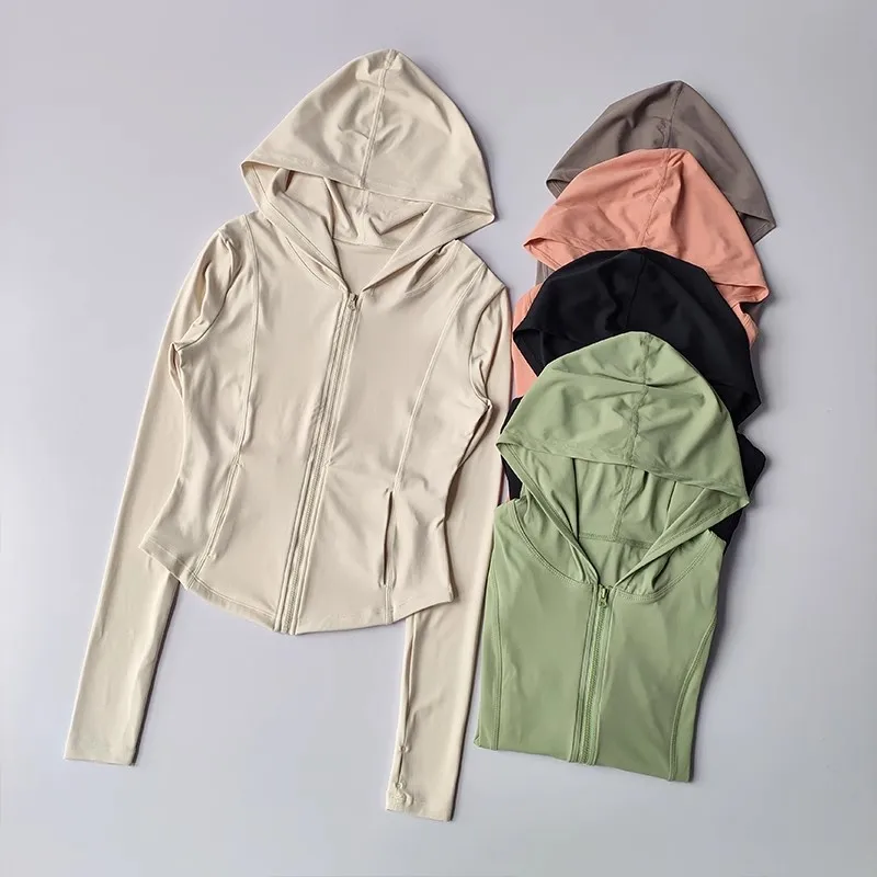 Women Hooded Running Jackets Cycling Coat Yoga Clothing Jogging Shirt Tights Thin Outdoor Sports Clothes Sportswear Women Hooded Running Jackets Cycling Coat Yoga Clothing Jogging Shirt Tights Thin Outdoor Sports Clothes Sportswear - Image 1