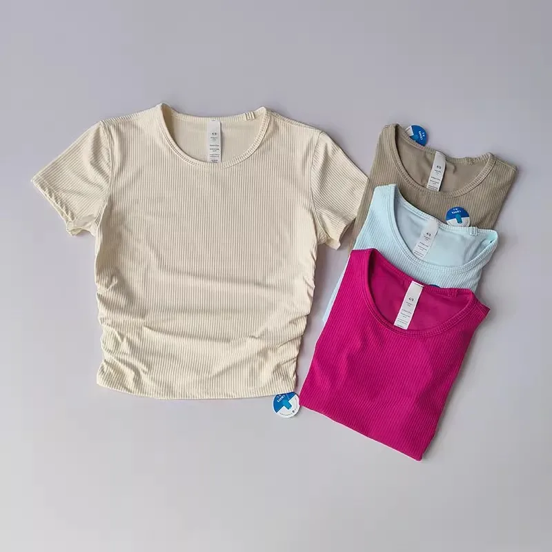 Women Seamless Yoga T-Shirt Ribbed Sports Shirt Breathable Gym Tops Sport Blouse Shirt Short Sleeve Running T-Shirt Yoga Shirts Women Seamless Yoga T-Shirt Ribbed Sports Shirt Breathable Gym Tops Sport Blouse Shirt Short Sleeve Running T-Shirt Yoga Shirts - Image 1