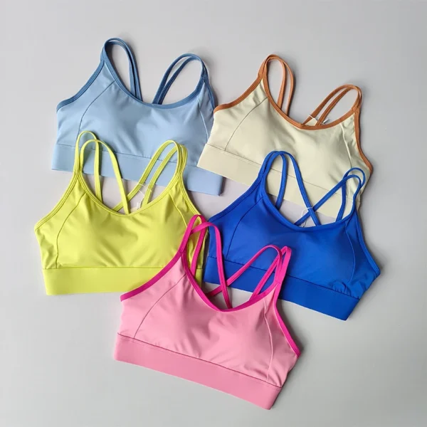 Women Sports Bra Top Push Up Fitness Fixed With Pad Yoga Bra Underwear Sport Tops Activities Bras Running Vest Gym Wear - Image 1