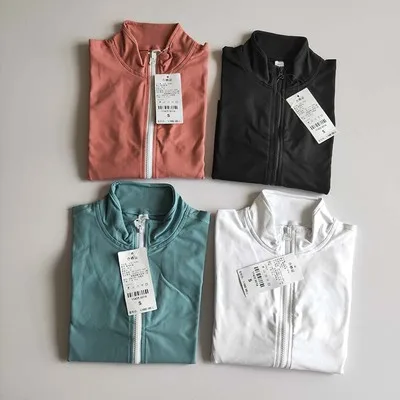 Women Sports Running Long-sleeved Standing-collar Zipper Gymnasium Fast-drying Blouse Women's Breathing Yoga Short-style Coat Women Sports Running Long-sleeved Standing-collar Zipper Gymnasium Fast-drying Blouse Women's Breathing Yoga Short-style Coat - Image 1