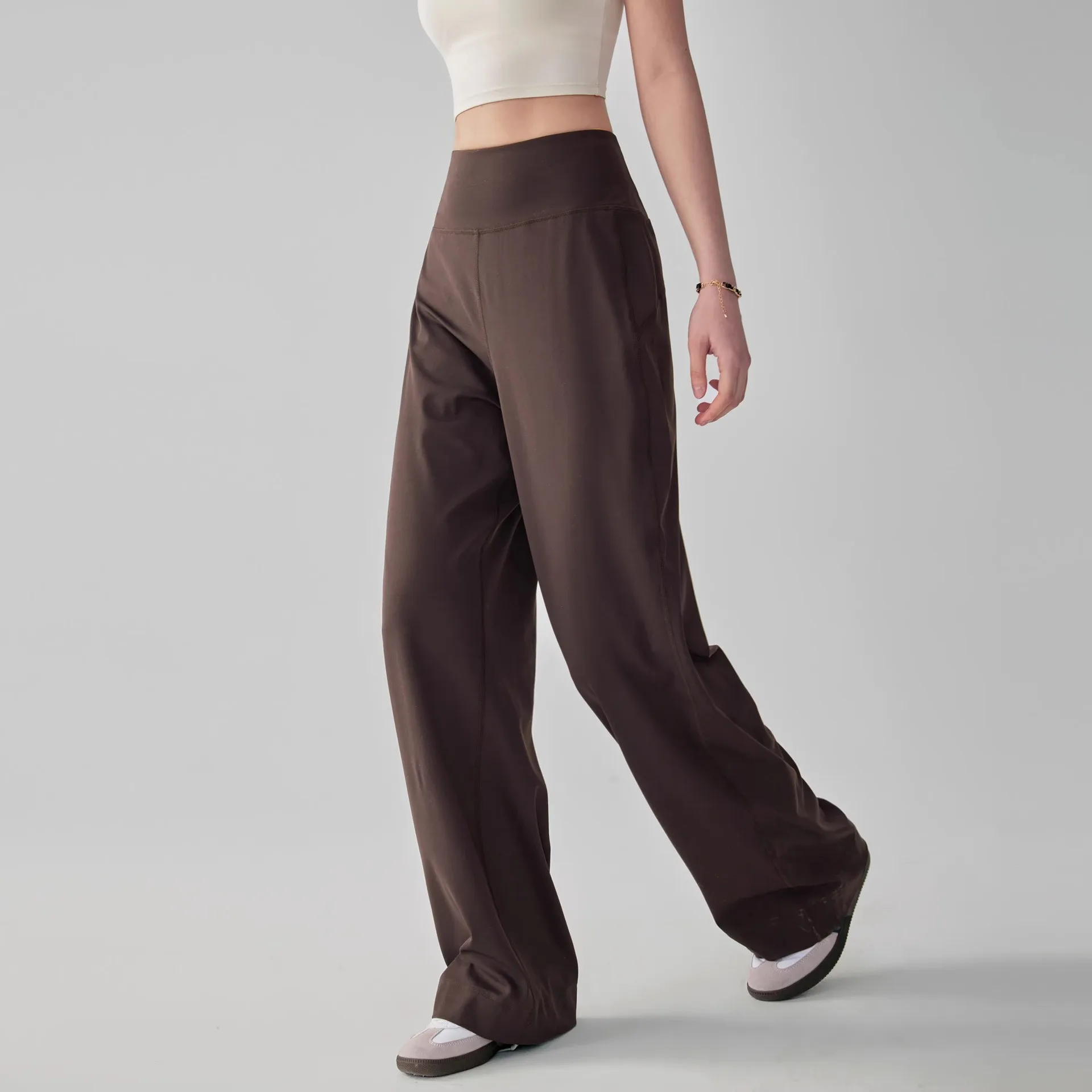 Women's High Quality Pants With Pockets High Waist Stretch Loose Sweatpants Nake-Feeling Sports Leisure Yoga Workout Pants Women's High Quality Pants With Pockets High Waist Stretch Loose Sweatpants Nake-Feeling Sports Leisure Yoga Workout Pants - Image 1