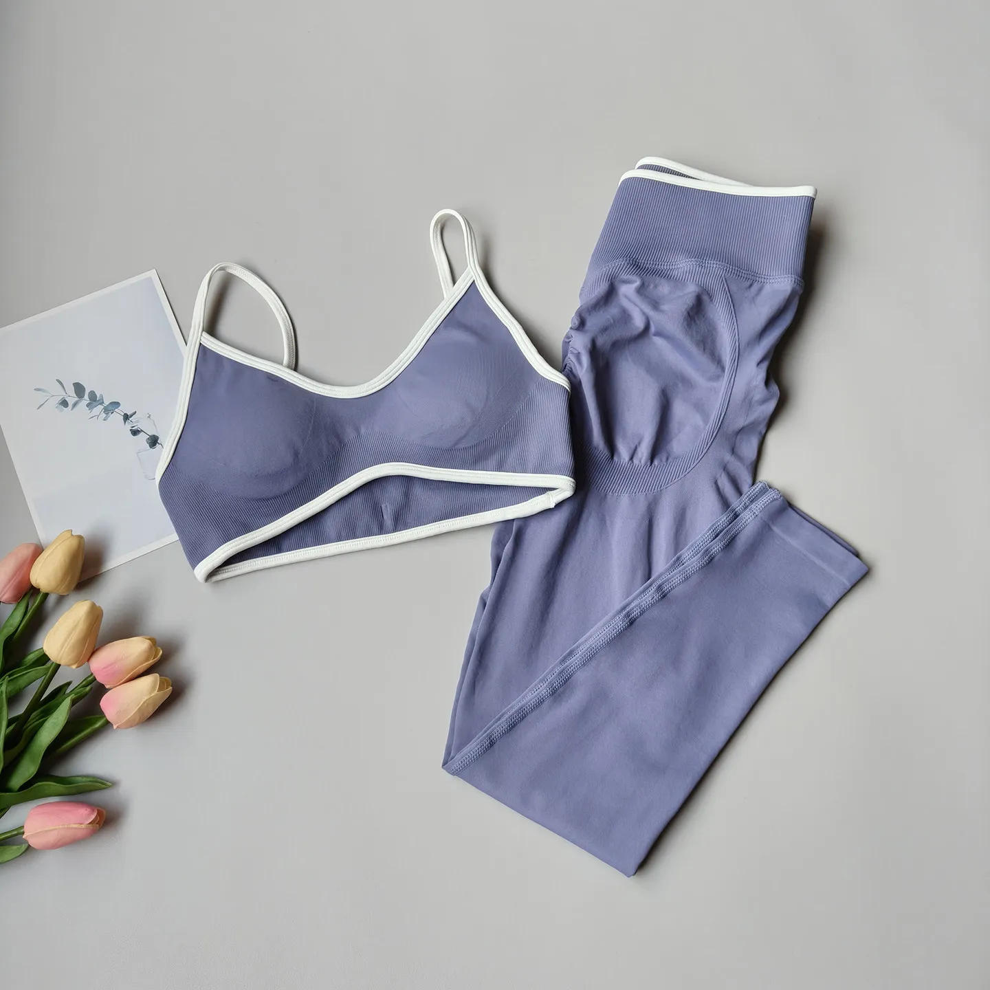 Women's Seamless Fitness Set Tracksuit Yoga Sets Sportswear Workout Middle Waist Leggings Sports Bra Gym Clothing Fitness Suit Women's Seamless Fitness Set Tracksuit Yoga Sets Sportswear Workout Middle Waist Leggings Sports Bra Gym Clothing Fitness Suit - Image 1
