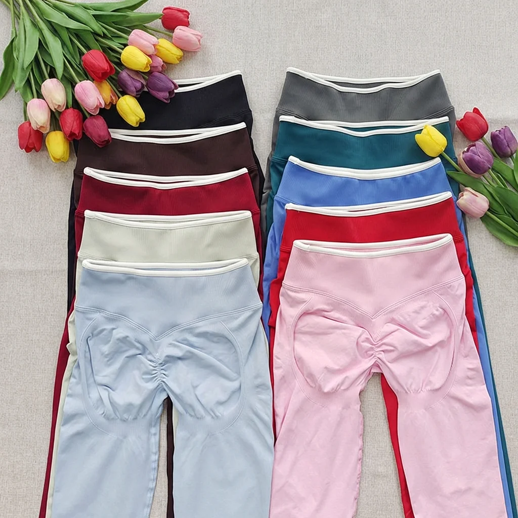 Women's Seamless Yoga Leggings Middle Waist Push-Up Fitness Running Pants High Elastic Hip Lift Pilates Gym Sport Leggings Women's Seamless Yoga Leggings Middle Waist Push-Up Fitness Running Pants High Elastic Hip Lift Pilates Gym Sport Leggings - Image 1