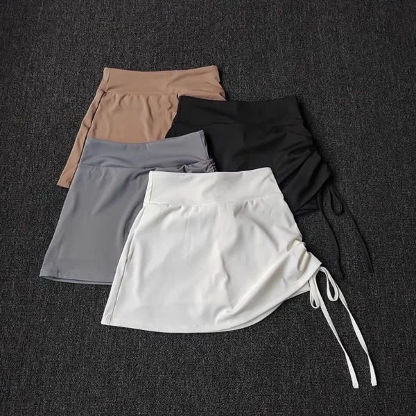 Women's Yoga Shorts Fake Two Piece Sports Pants Skirt Elastic Hip Lifting Slim Fit Gym Sports Short Leggings Yoga Shorts - Image 1