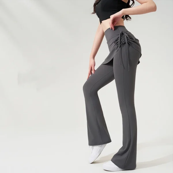 Yoga Bell-bottom Pants Fake Two-piece Skirt Pants High Waist Hip Lift Tight Body Anti-exposure Pilates Sports Fitness Leggings - Image 1