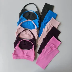 Yoga Suit High Intensity Yoga Exercise Fitness Halter Neck Sports Bra High Waisted Leggings Gym Seamless Running 2pcs Set Cloth