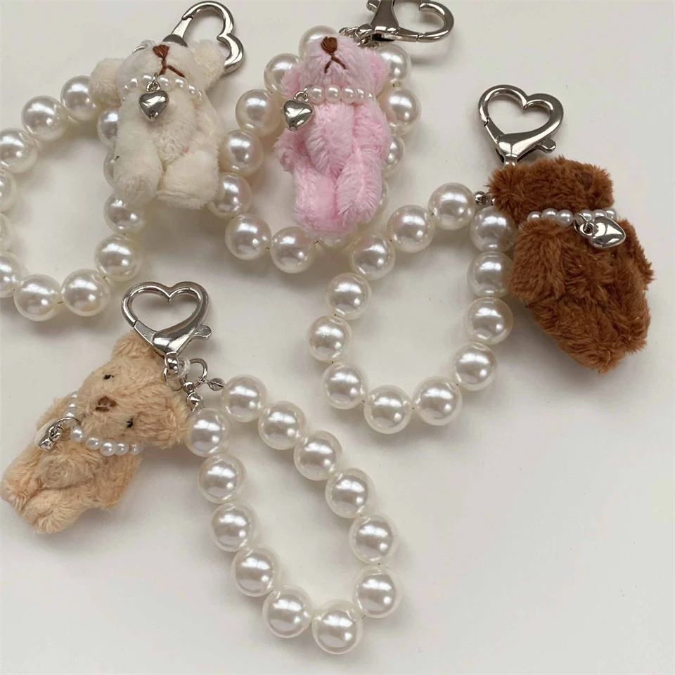 ZAKOL Korean Fashion Imitation Pearl Bear Doll Pendant Keychain Handbag Mobile Phone Accessories Gift for Women Girls ZAKOL Korean Fashion Imitation Pearl Bear Doll Pendant Keychain Handbag Mobile Phone Accessories Gift for Women Girls - Image 1