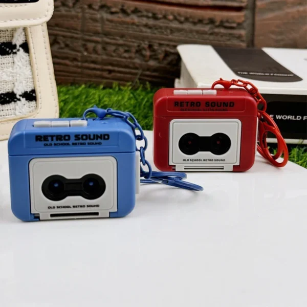 ZAKOL Personalized Retro Tape Recorder Keychain Mini Recording Music Box Pendant Keyring Backpack Ornament Birthday Couple Gift - Image 1