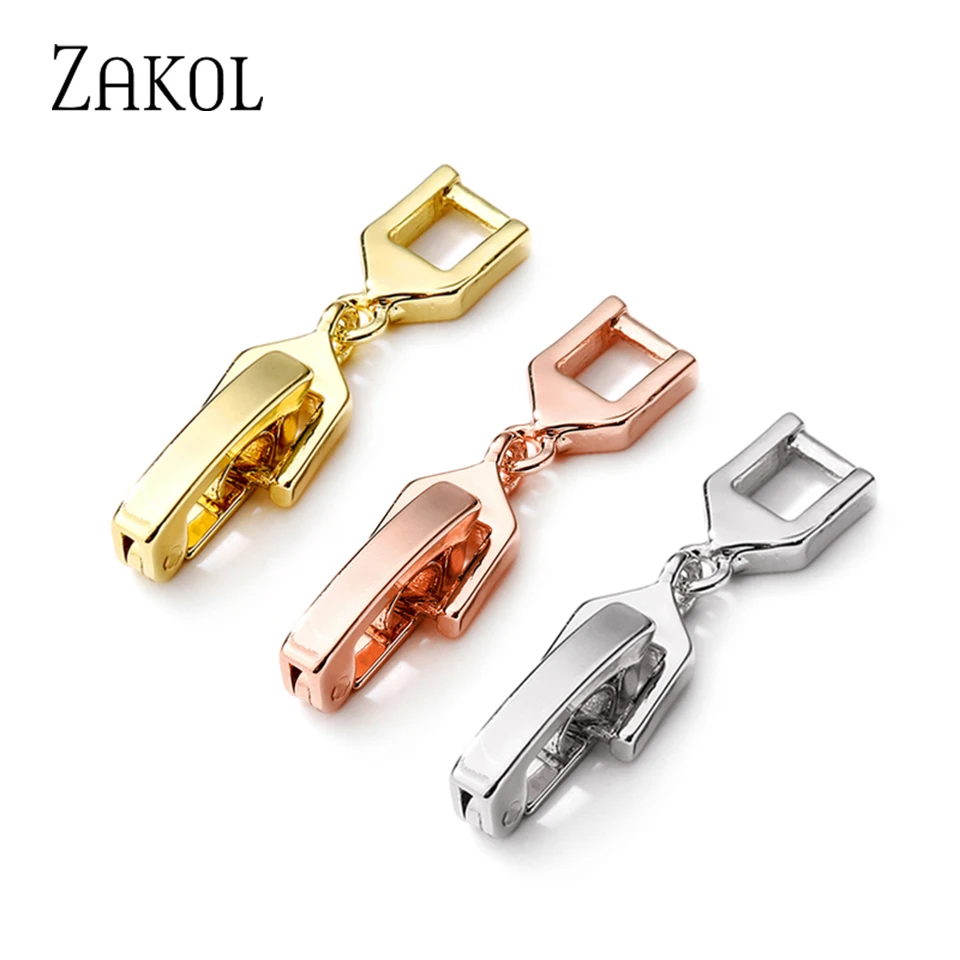 ZAKOL Three Colors Necklace Bracelet Extenders Simple Extension Fold Over Clasp for Jewelry Making Wholesale ZAKOL Three Colors Necklace Bracelet Extenders Simple Extension Fold Over Clasp for Jewelry Making Wholesale - Image 1